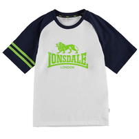 Lonsdale Logo Raglan koszulka dla chłopców, biała, Rozmiar 11-12 lat