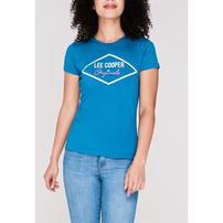 Lee Cooper Large Logo, koszulka damska, niebieska