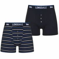 Lonsdale bokserki męskie, 2 sztuki, granatowe / paski