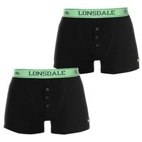 Lonsdale bokserki, 2 sztuki, czarne FL, Rozmiar XS