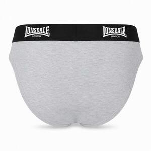 Lonsdale 2-pak bawełniane slipy szare z tyłu