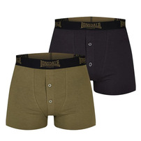 2x Bokserki LONSDALE męskie czarne i khaki w pudełku