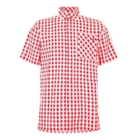 Lee Cooper męska koszula z krótkim rękawem w kratkę, czerwono-biała, Rozmiar XXL