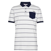 Lee Cooper biała koszulka polo męska w granatowe paski