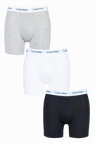Bokserki Calvin Klein 3-Pak Biały, Czarny, Szary, Długie Nogawki, Rozmiar L