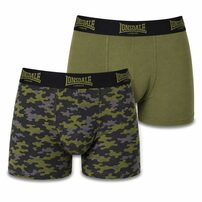 Bokserki męskie Lonsdale Trunk 2-pak Khaki bawełna LYCRA, Rozmiar L