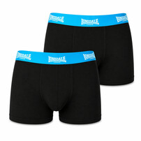Bokserki męskie Lonsdale Trunk 2-pak Czarne/Niebieskie bawełna LYCRA, Rozmiar XXL
