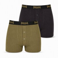 Lonsdale bokserki męskie 2 szt czarne/khaki bawełna komplet, Rozmiar M