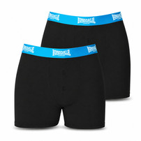 Lonsdale bokserki męskie 2 szt czarne/niebieskie bawełna komplet, Rozmiar XXL
